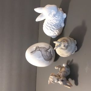 Lot of 4 Bunny Rabbit figurines
